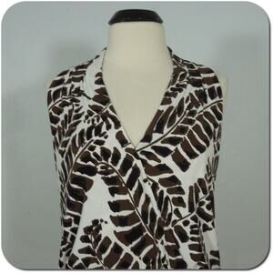 KENNETH COLE Reaction Top L LARGE Womens Cross Front Banded Ruched Bottom